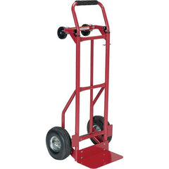 Vestil - 500 Lb Capacity 36" OAH Hand Truck - Dual Grip Handle, Steel, Pneumatic Wheels - USA Tool & Supply