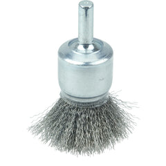 3/4″ Coated Cup Crimped Wire End Brush, .006″ Steel Fill - USA Tool & Supply