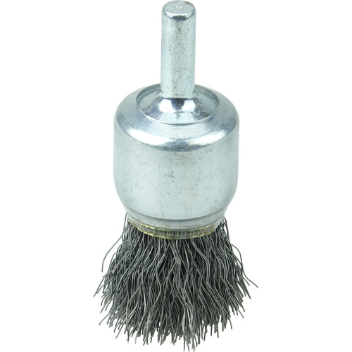 3/4″ Coated Cup Crimped Wire End Brush, .0104″ Steel Fill - USA Tool & Supply