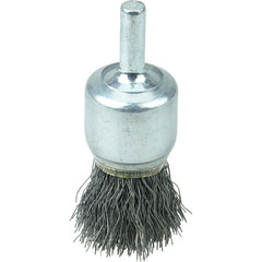 3/4″ Coated Cup Crimped Wire End Brush, .0104″ Steel Fill - USA Tool & Supply