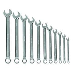11 Pieces - Chrome - High Polished Wrench Set - 3 /8 - 1" - USA Tool & Supply