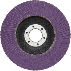 3M - 4-1/2" Disc Diam, 7/8" Center Hole, Type 29 Ceramic Flap Disc - 13,300 Max RPM, Fiberglass Backing, Arbor Attaching System, Coated - USA Tool & Supply