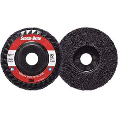 3M - 4-1/2" Extra Coarse Grade Silicon Carbide Deburring Disc - 7/8" Center Hole, Quick Change Connection, Purple, 13,300 Max RPM - USA Tool & Supply