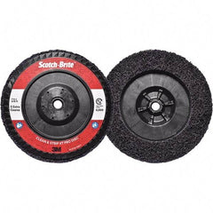 3M - 7" Extra Coarse Grade Silicon Carbide Deburring Disc - 5/8-11 Threaded Center Hole, Quick Change Connection, Purple, 8,600 Max RPM - USA Tool & Supply