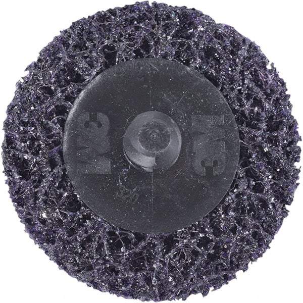 3M - 2" Extra Coarse Grade Silicon Carbide Deburring Disc - Hook & Loop Connection, Purple, 18,000 Max RPM - USA Tool & Supply