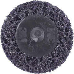 3M - 2" Extra Coarse Grade Silicon Carbide Deburring Disc - Hook & Loop Connection, Purple, 18,000 Max RPM - USA Tool & Supply