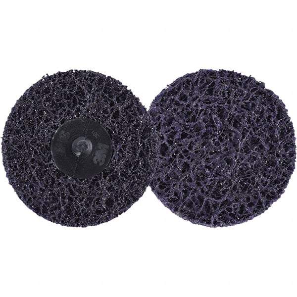 3M - 3" Extra Coarse Grade Silicon Carbide Deburring Disc - Hook & Loop Connection, Purple, 15,000 Max RPM - USA Tool & Supply