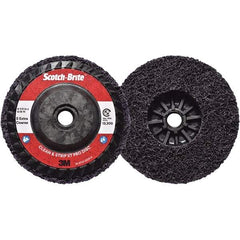3M - 4-1/2" Extra Coarse Grade Silicon Carbide Deburring Disc - 5/8-11 Threaded Center Hole, Quick Change Connection, Purple, 13,300 Max RPM - USA Tool & Supply