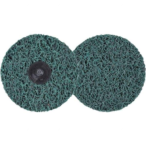 3M - 4" Extra Coarse Grade Aluminum Oxide Deburring Disc - Hook & Loop Connection, Green, 11,000 Max RPM - USA Tool & Supply