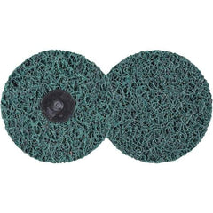 3M - 4" Extra Coarse Grade Aluminum Oxide Deburring Disc - Hook & Loop Connection, Green, 11,000 Max RPM - USA Tool & Supply