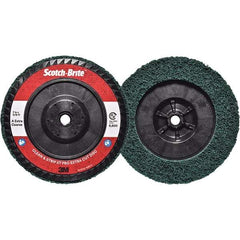 3M - 7" Extra Coarse Grade Aluminum Oxide Deburring Disc - 5/8-11 Threaded Center Hole, Quick Change Connection, Green, 8,600 Max RPM - USA Tool & Supply