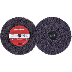 3M - 4" Extra Coarse Grade Silicon Carbide Deburring Disc - 1" Center Hole, Quick Change Connection, Purple, 8,000 Max RPM - USA Tool & Supply
