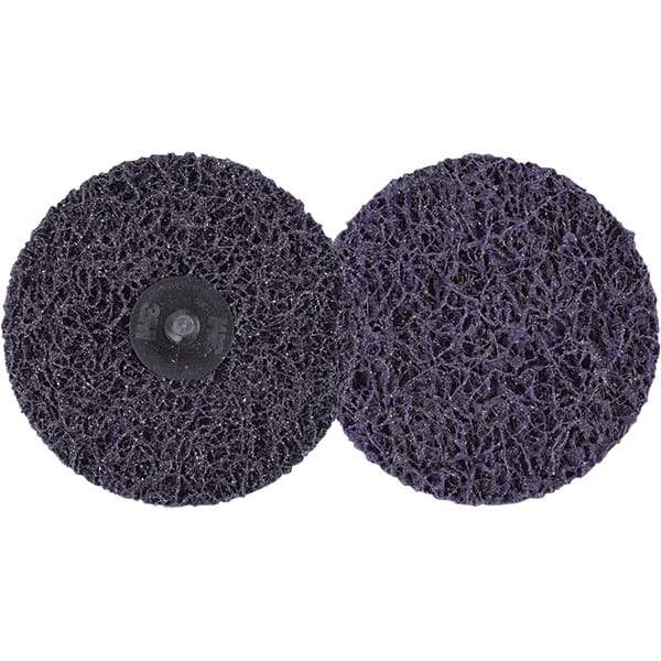 3M - 4" Extra Coarse Grade Silicon Carbide Deburring Disc - Hook & Loop Connection, Purple, 11,000 Max RPM - USA Tool & Supply