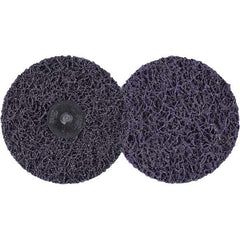 3M - 4" Extra Coarse Grade Silicon Carbide Deburring Disc - Hook & Loop Connection, Purple, 11,000 Max RPM - USA Tool & Supply