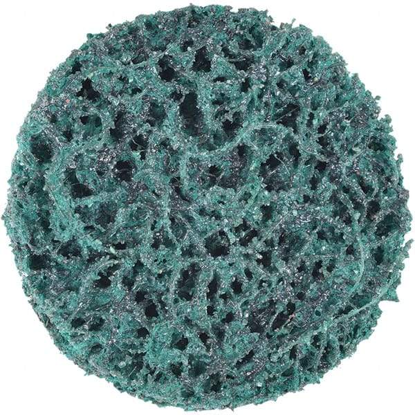 3M - 2" Extra Coarse Grade Aluminum Oxide Deburring Disc - Hook & Loop Connection, Green, 18,000 Max RPM - USA Tool & Supply