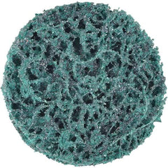 3M - 2" Extra Coarse Grade Aluminum Oxide Deburring Disc - Hook & Loop Connection, Green, 18,000 Max RPM - USA Tool & Supply