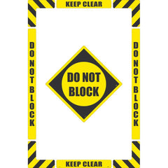 NMC - Adhesive Backed Floor Signs; Message Type: Accident Prevention ; Graphic Type: None ; Message or Graphic: Message Only ; Legend: Do Not Block ; Color: Black; Yellow ; Special Color Properties: No Special Properties - Exact Industrial Supply