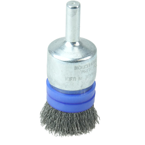 3/4″ Banded Crimped Wire End Brush, .006″ Steel Fill - USA Tool & Supply
