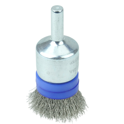 3/4″ Banded Crimped Wire End Brush, .006″ Stainless Steel Fill - USA Tool & Supply