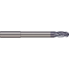 Micro 100 - 3/16" Diam, 3/8" LOC, 4 Flute Solid Carbide Ball End Mill - Exact Industrial Supply