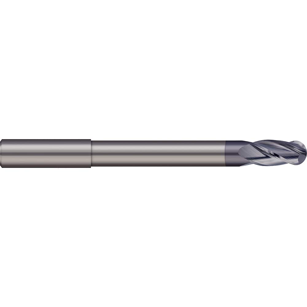 Micro 100 - Ball End Mills; Mill Diameter (mm): 2.00 ; Mill Diameter (Decimal Inch): 0.0787 ; Number of Flutes: 2 ; Length of Cut (mm): 2.5000 ; Length of Cut (Decimal Inch): 0.0984 ; Material: Solid Carbide - Exact Industrial Supply