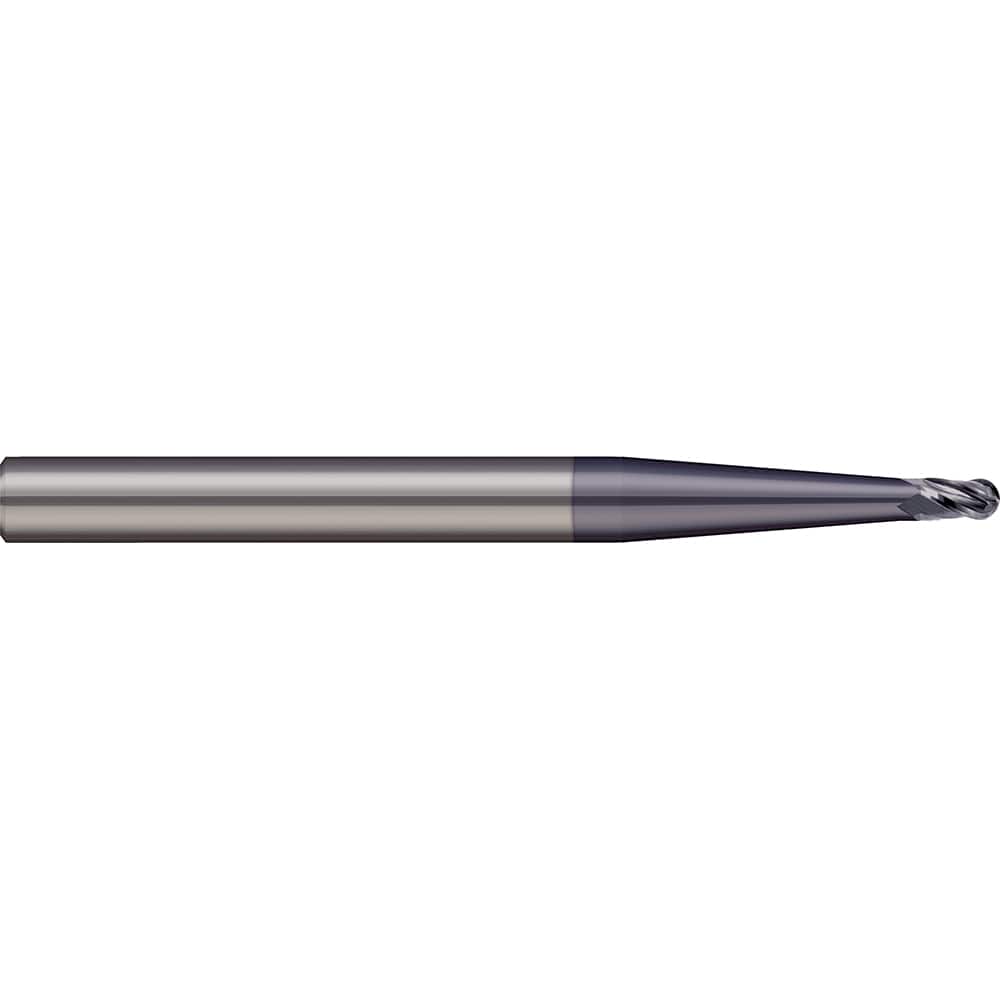 Micro 100 - 1/4" Diam, 3/4" LOC, 4 Flute Solid Carbide Ball End Mill - Exact Industrial Supply