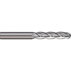 Micro 100 - Ball End Mills; Mill Diameter (mm): 12.00 ; Mill Diameter (Decimal Inch): 0.4724 ; Number of Flutes: 4 ; Length of Cut (mm): 50.0000 ; Length of Cut (Decimal Inch): 1.9685 ; Material: Solid Carbide - Exact Industrial Supply