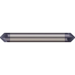 Micro 100 - 3/8" Diam 120°/60° 6-Flute Double End Solid Carbide Chamfer Mill - Exact Industrial Supply