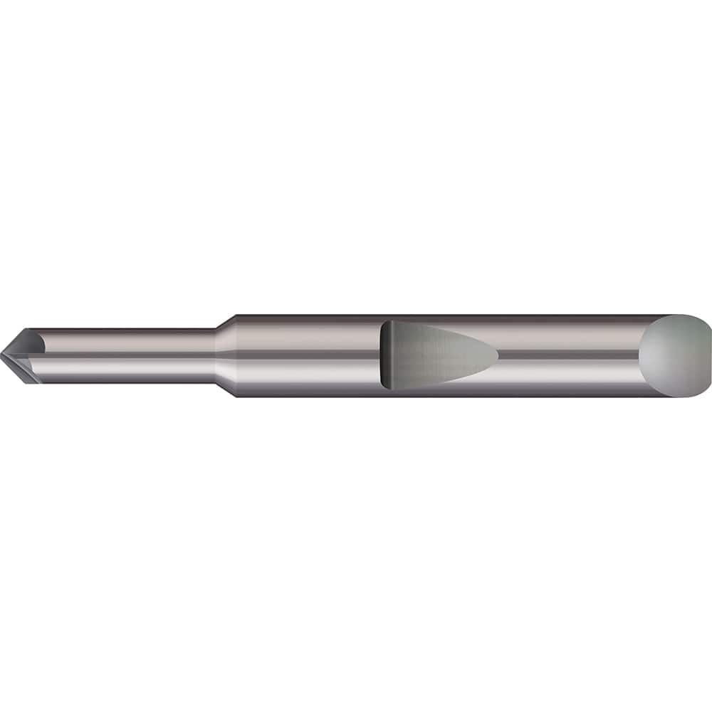 Chamfer Mill: 3 Flutes, Solid Carbide 1-1/2″ OAL, 3/16″ Shank Dia, Bright/Uncoated