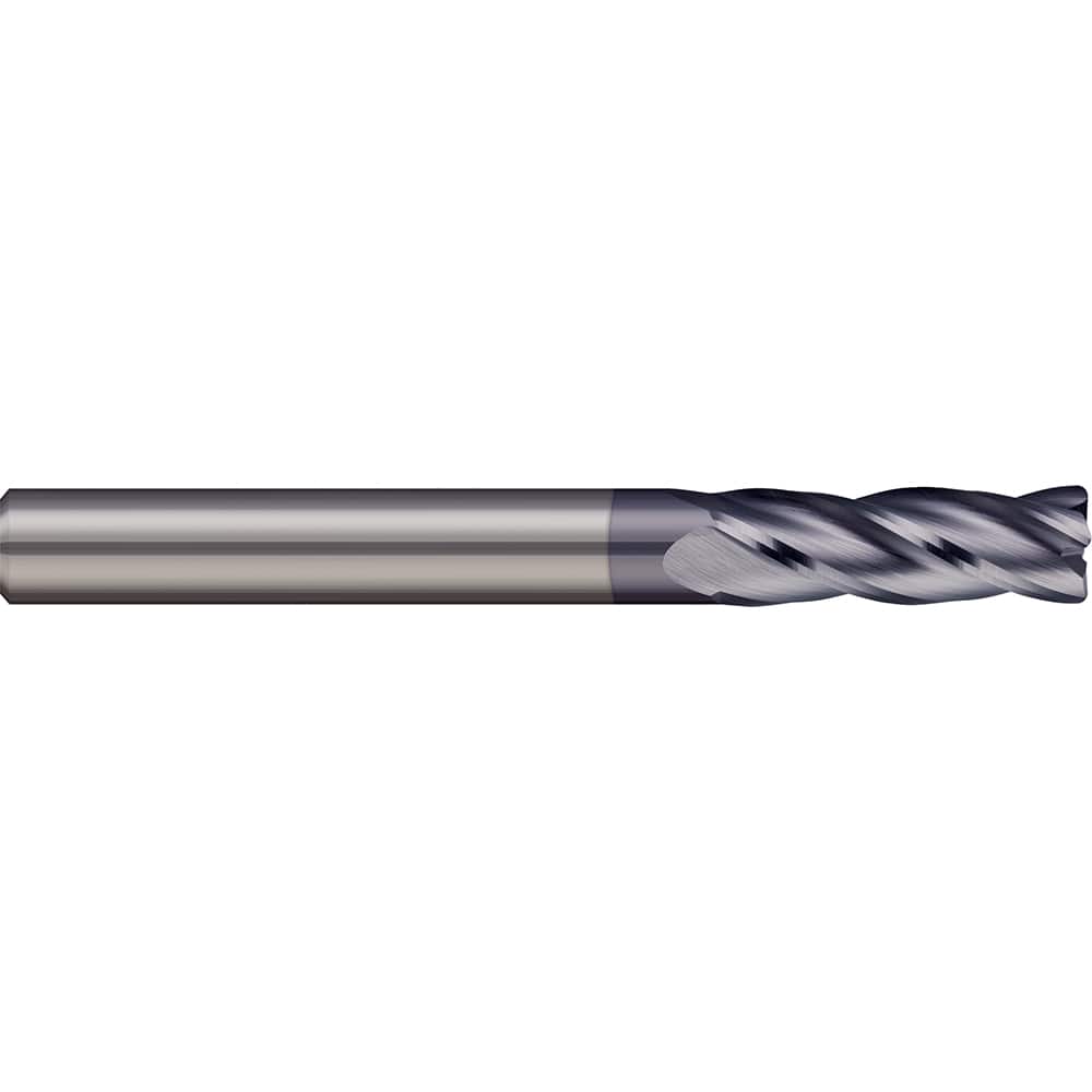 Corner Radius End Mill: 0.3937″ Dia, 0.9843″ LOC, 4 Flutes, Solid Carbide 30 ° Helix, AlTiN Coated, Corner Radius End