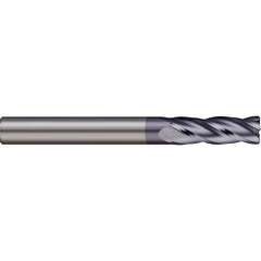 Corner Radius End Mill: 1/4″ Dia, 3/4″ LOC, 0.02″ Radius, 3 Flutes, Solid Carbide 2-1/2″ OAL, 1/4″ Shank Dia, 30 ° Helix, AlTiN Coated, Corner Radius End