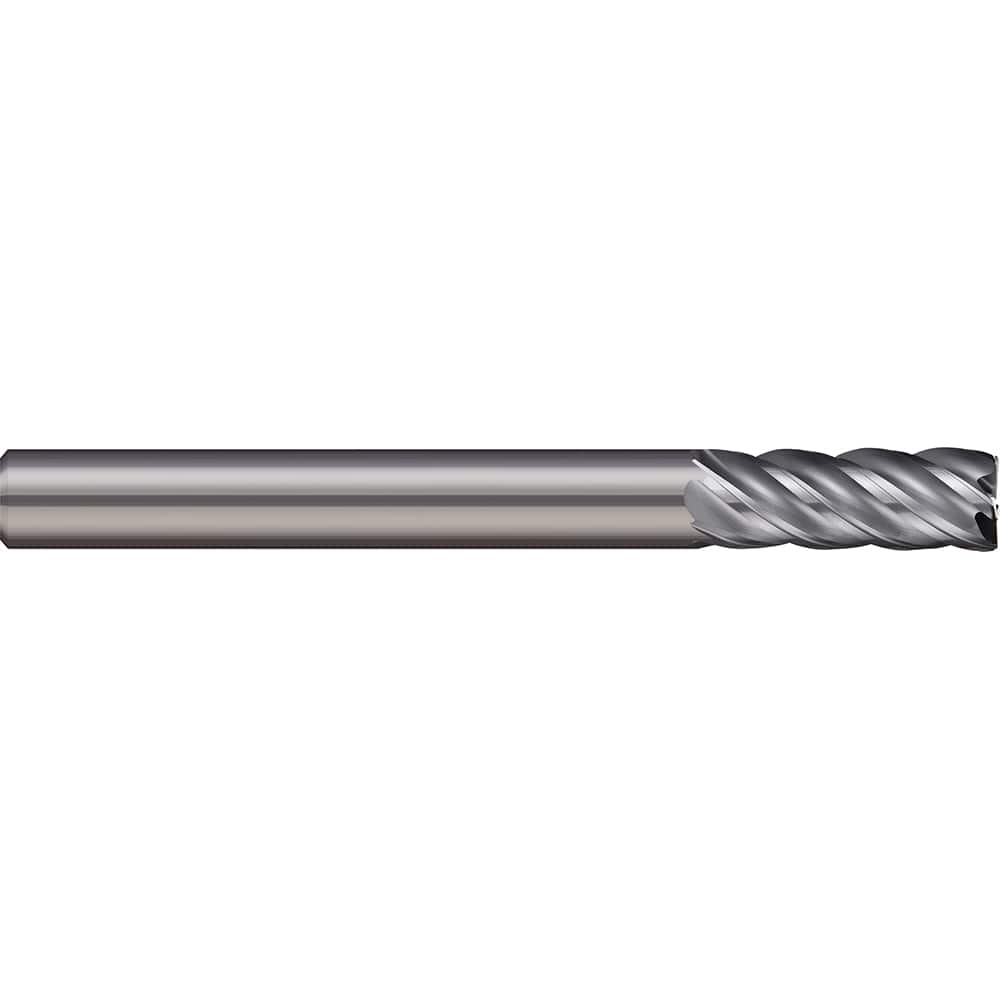 Corner Radius End Mill: 1/2″ Dia, 1″ LOC, 0.09″ Radius, 5 Flutes, Solid Carbide 3″ OAL, 1/2″ Shank Dia, 38 ° Helix, Bright/Uncoated, Corner Radius End