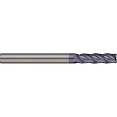 Corner Radius End Mill: 3/8″ Dia, 1-1/4″ LOC, 0.02″ Radius, 5 Flutes, Solid Carbide 3″ OAL, 3/8″ Shank Dia, 38 ° Helix, nACRo Coated, Corner Radius End