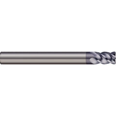 Corner Radius End Mill: 0.3937″ Dia, 0.8661″ LOC, 4 Flutes, Solid Carbide 45 ° Helix, AlTiN Coated, Corner Radius End