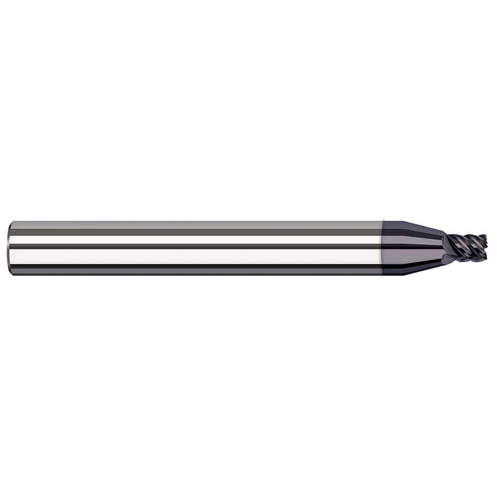 Corner Radius End Mill: 1/8″ Dia, 3/16″ LOC, 0.005″ Radius, 7 Flutes, Solid Carbide 1-1/2″ OAL, 1/8″ Shank Dia, 41 ° Helix, AlTiN Coated, Corner Radius End