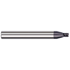 Corner Radius End Mill: 1/8″ Dia, 3/16″ LOC, 0.03″ Radius, 7 Flutes, Solid Carbide 1-1/2″ OAL, 1/8″ Shank Dia, 41 ° Helix, AlTiN Coated, Corner Radius End