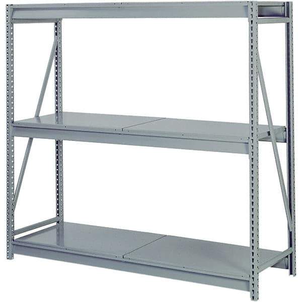Lyon - 3 Shelf Add-On Solid Steel Steel Shelving - 10,000 Lb Capacity, 96" Wide x 84" High x 24" Deep, Dove Gray - USA Tool & Supply