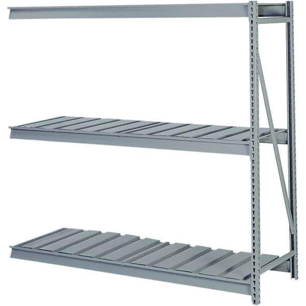 Lyon - 3 Shelf Add-On Ribbed Steel Shelving - 10,000 Lb Capacity, 60" Wide x 84" High x 36" Deep, Dove Gray - USA Tool & Supply