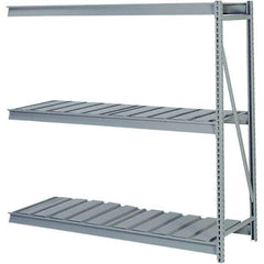 Lyon - 3 Shelf Add-On Ribbed Steel Shelving - 10,000 Lb Capacity, 60" Wide x 84" High x 36" Deep, Dove Gray - USA Tool & Supply