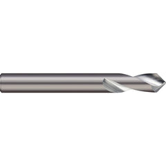 Micro 100 - 1/4" Body Diam, 90°, 2-1/2" OAL, 2-Flute Solid Carbide Spotting Drill - Exact Industrial Supply