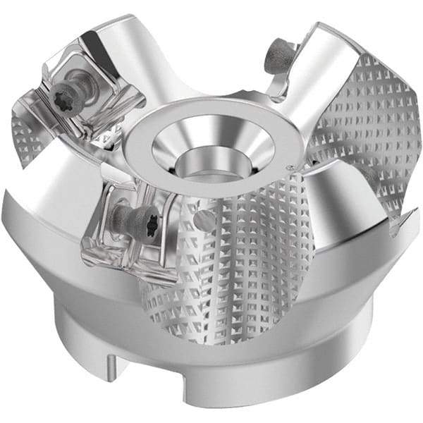 Seco - 2" Cut Diam, 3/4" Arbor Hole, 0.236" Max Depth of Cut, 48° Indexable Chamfer & Angle Face Mill - 4 Inserts, SN.. Insert, Right Hand Cut, 4 Flutes, Through Coolant, Series R220.54 - USA Tool & Supply