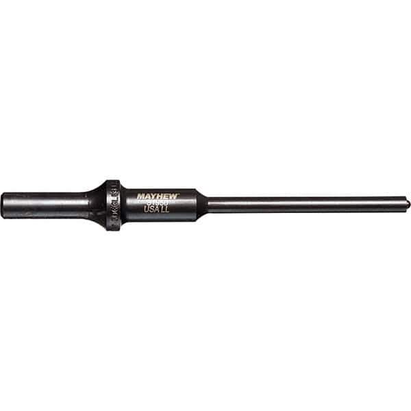 Mayhew - 1/4" Head Width, 6" OAL, Roll Pin Punch - Round Drive, Round Shank, Steel - USA Tool & Supply