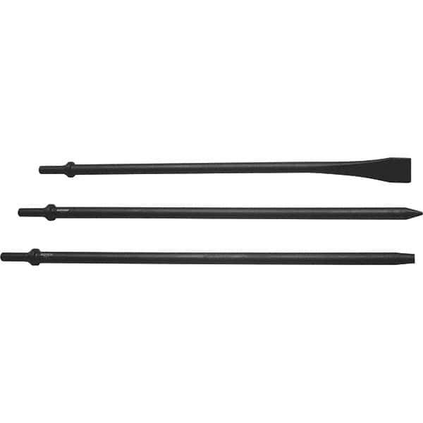Mayhew - 1-1/8" Head Width, 18" OAL, Long Punch & Scraper Set - Round Drive, Round Shank, Steel - USA Tool & Supply