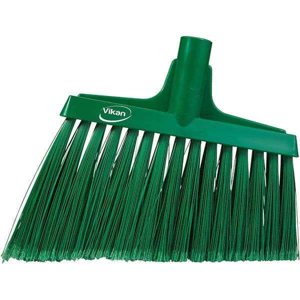 Vikan - 11-1/2" Wide, Green Polyester Bristles, Angled Broom - Flagged, Water Resistant - USA Tool & Supply