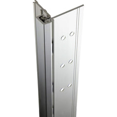 Piano Hinge: Half Surface, 4″ Wide, 83″ Long, 0.112″ Thick Aluminum, Clear Anodized Finish