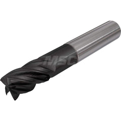 Corner Radius End Mill: 3/8″ Dia, 1″ LOC, 0.015″ Radius, 4 Flutes, Solid Carbide 2″ OAL, 3/8″ Shank Dia, 38 ° Helix, TiAlCN Coated, Corner Radius End, Centercutting, Series Flash Solid