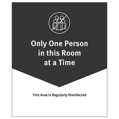 Ability One - Safety Signs; Message Type: Warning & Safety Reminder Signs ; Message or Graphic: One Person Per Room Reminder ; Sign Header: One Person Per Room Reminder ; Legend: One Person Per Room Reminder ; Language: English ; Material: PVC - Exact Industrial Supply