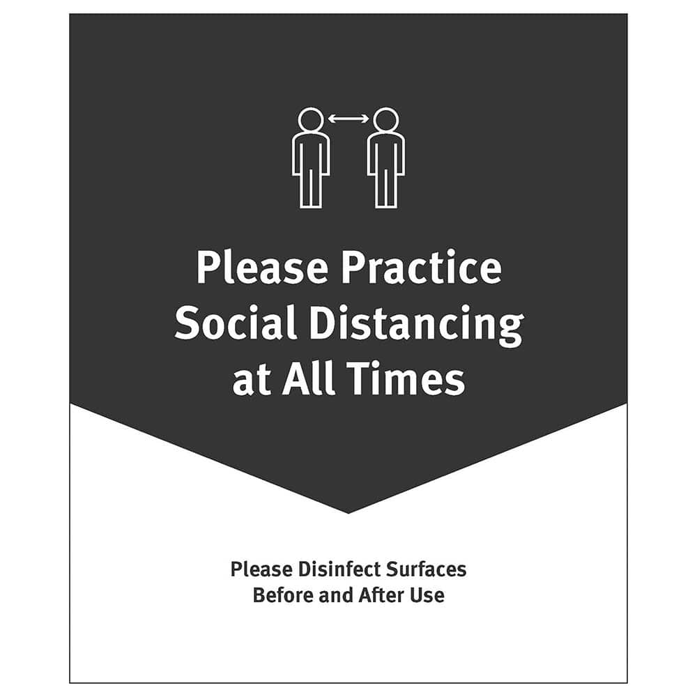 Ability One - Safety Signs; Message Type: Warning & Safety Reminder Signs ; Message or Graphic: Social Distancing Reminder ; Sign Header: Social Distancing Reminder ; Legend: Social Distancing Reminder ; Language: English ; Material: PVC - Exact Industrial Supply