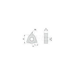 Turning Insert:  WNMG431ZF T9225,  Solid Carbide TiCN, Al2O3 & TiN Finish,  Neutral,  1/2″ Inscribed Circle,  0.0160″ Corner Radius,  80.0 &deg N/A Trigon,  Series  WNMG