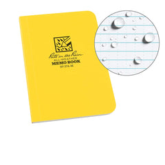 Rite in the Rain - Note Pads, Writing Pads & Notebooks; Writing Pads & Notebook Type: Notebook ; Size: 3-1/2 x 5 ; Number of Sheets: 56 ; Color: Yellow ; Additional Information: Weatherproof - Exact Industrial Supply